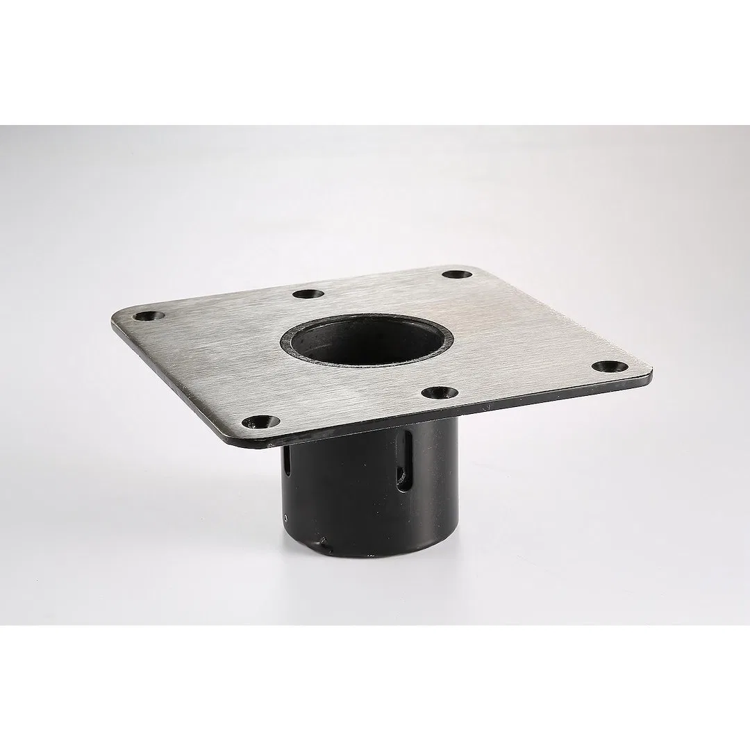 238333-1 – ATTWOOD MARI Boat Seat Pedestal Base Plate, Round 7 Inch Length x 7 Inch Width Non-Threaded Anodized Alumi...